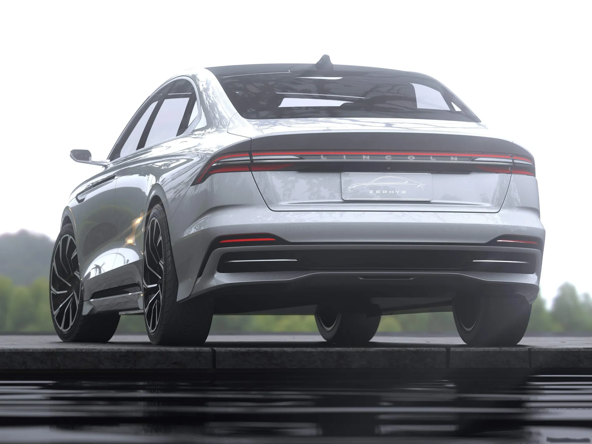 Lincoln Zephyr Reflection Concept (2021) – zadní tříčtvrteční pohled