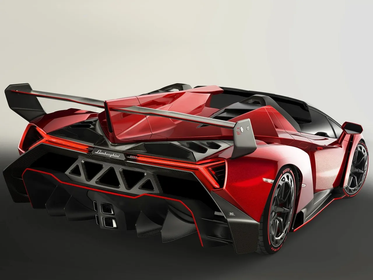 Lamborghini Veneno Roadster (2014) – zadní tříčtvrteční pohled