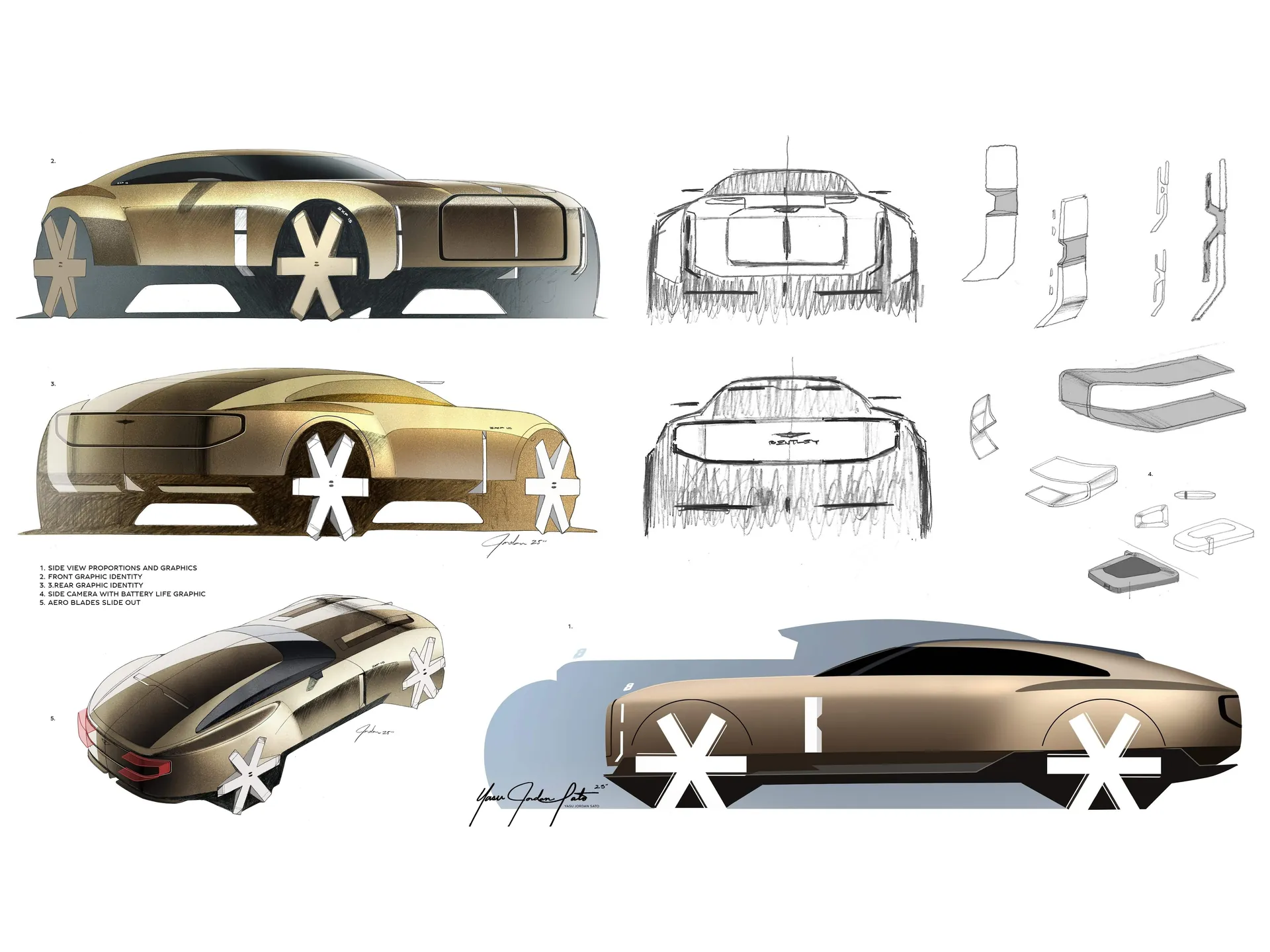 Bentley EXP 15 Concept (2025) - Design Sketches