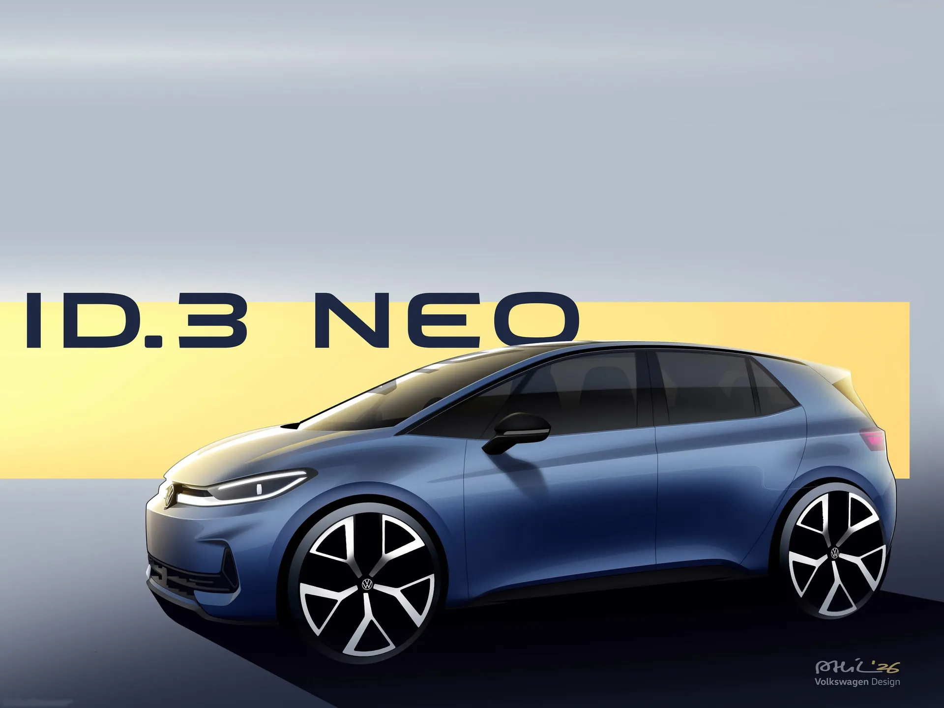 Volkswagen ID.3 Neo (2027) – designové skici