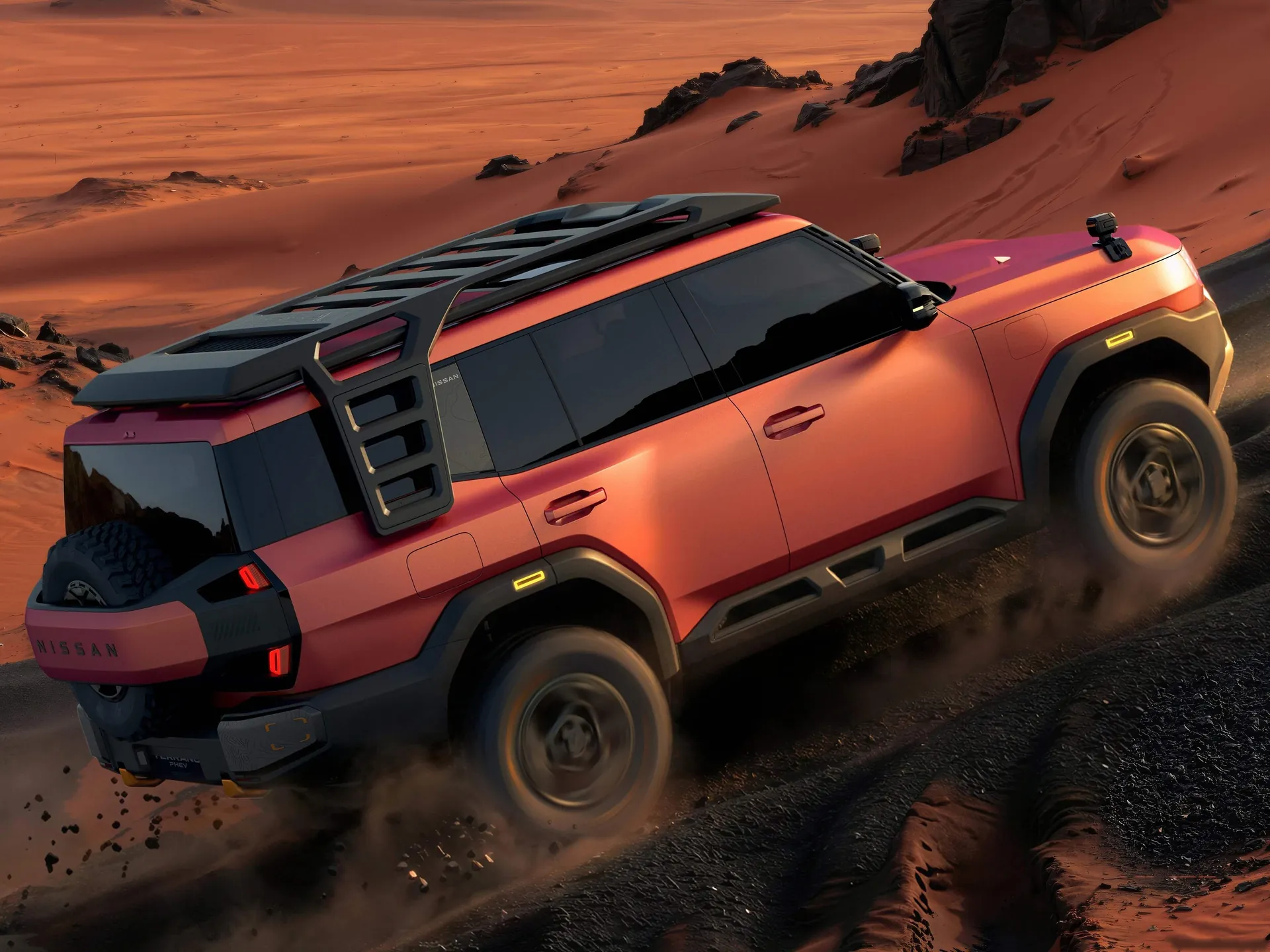 Nissan Terrano SUV PHEV Concept (2026) – zadní tříčtvrteční pohled