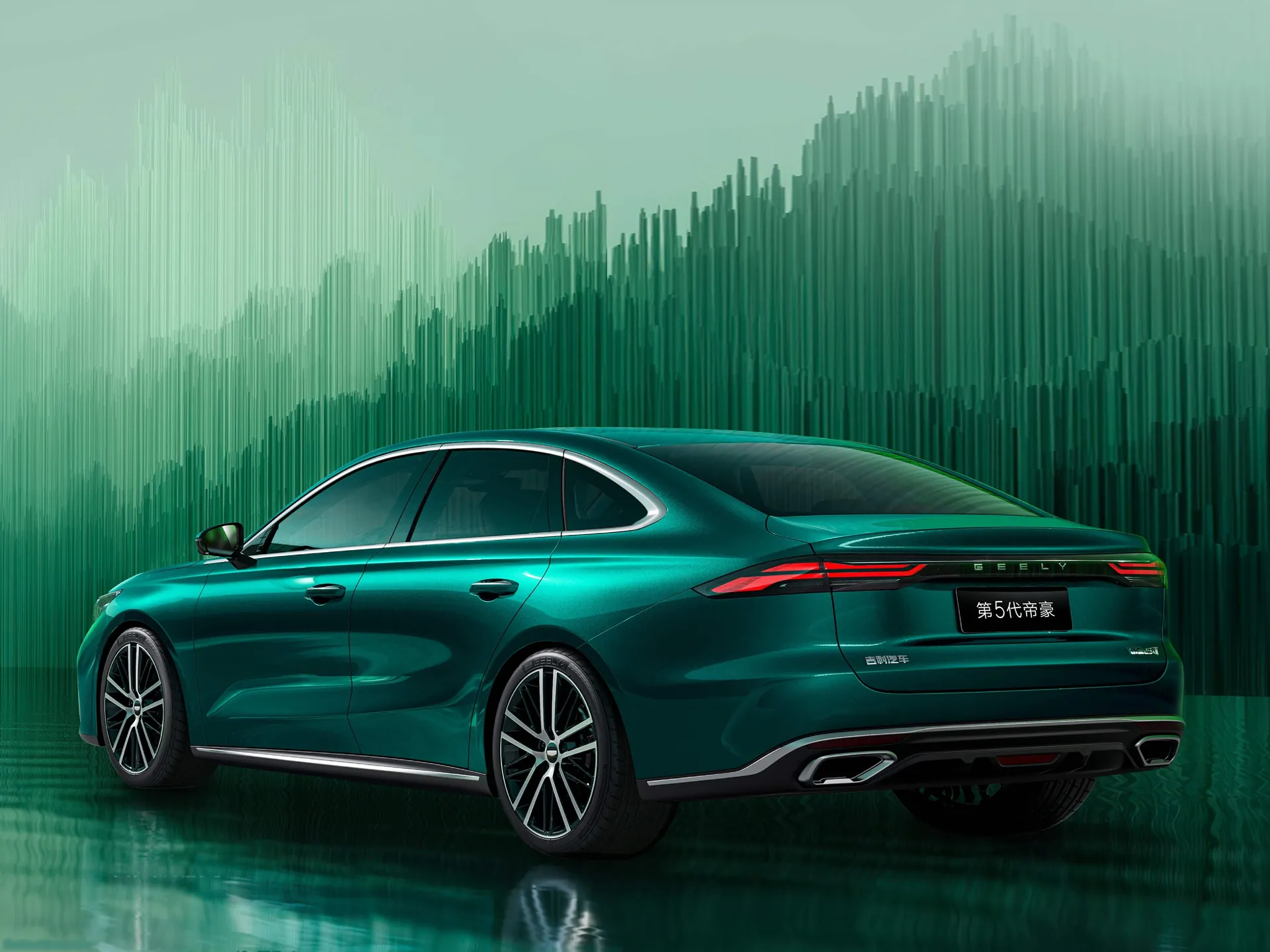 Geely Emgrand (2026) – zadní tříčtvrteční pohled