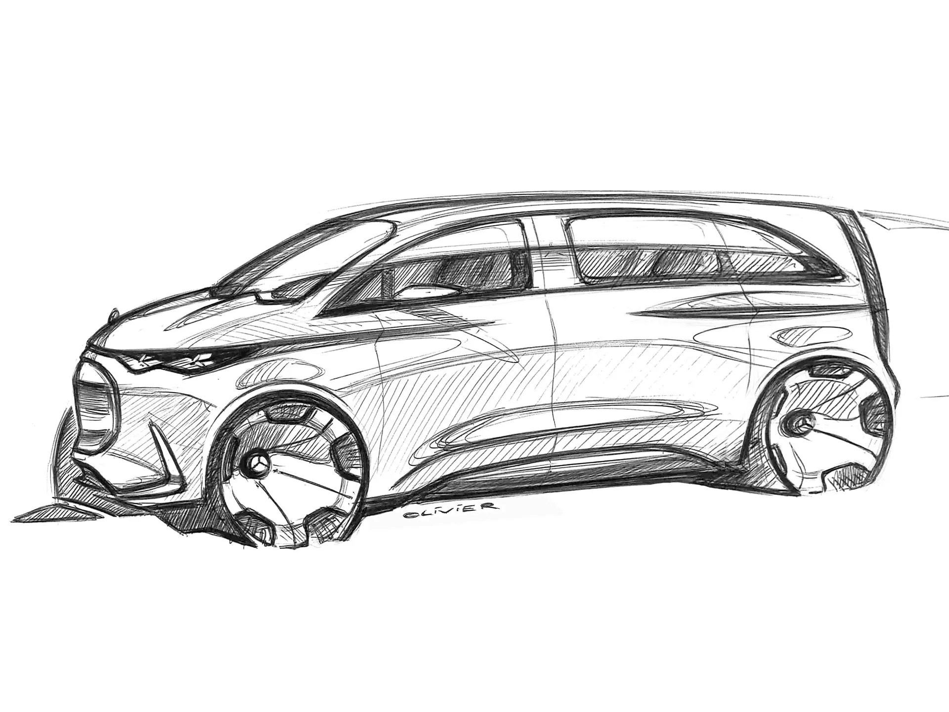 Mercedes-Benz Vision V Concept (2025) – designové skici