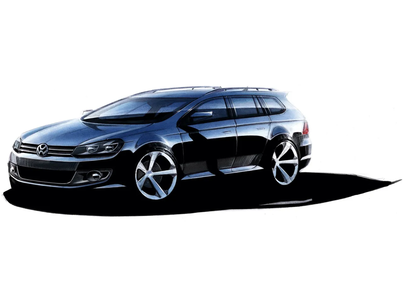 Volkswagen Golf Variant (2010) – designové skici