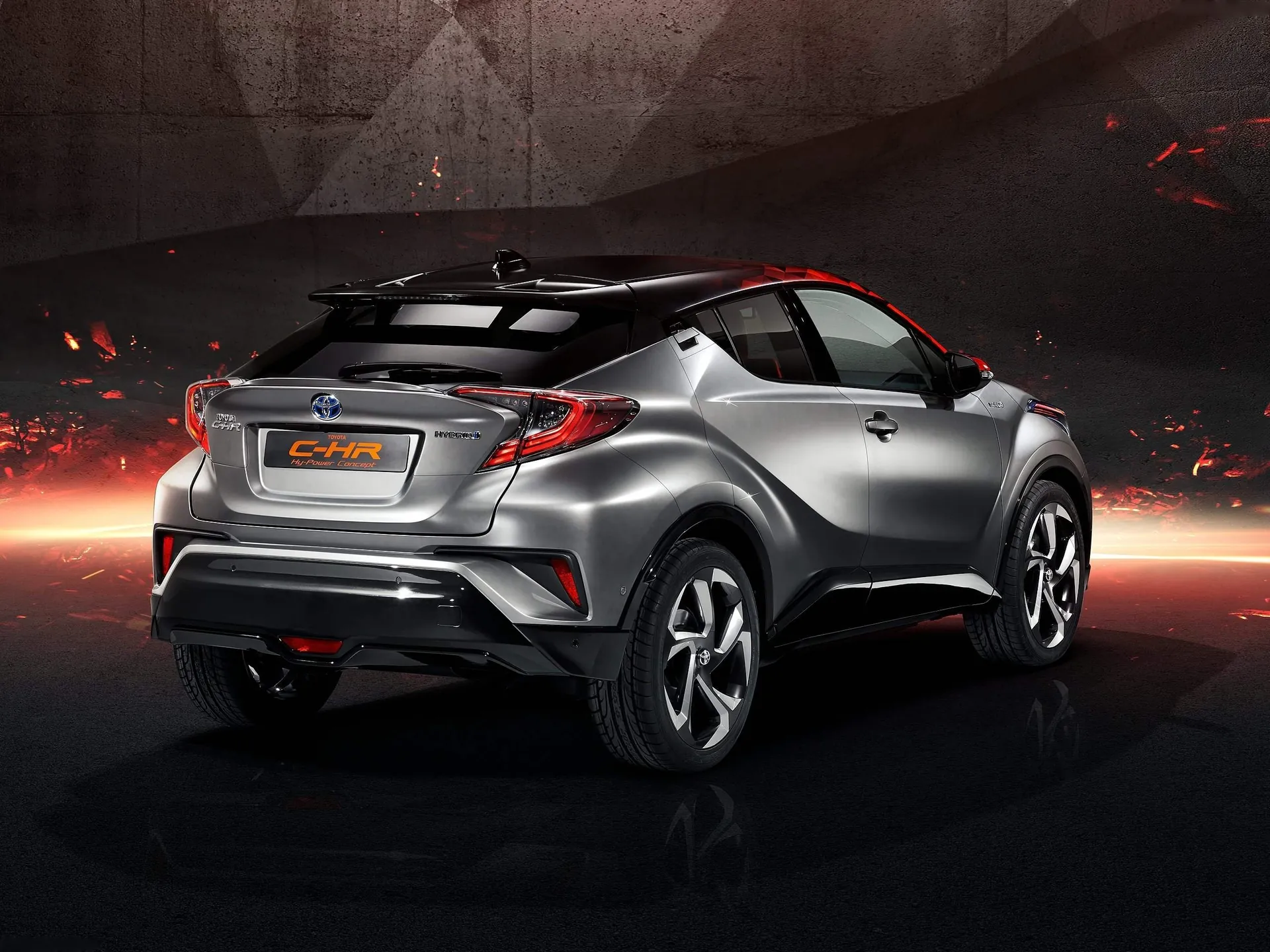 Toyota C-HR Hy-Power Concept (2017) – zadní tříčtvrteční pohled