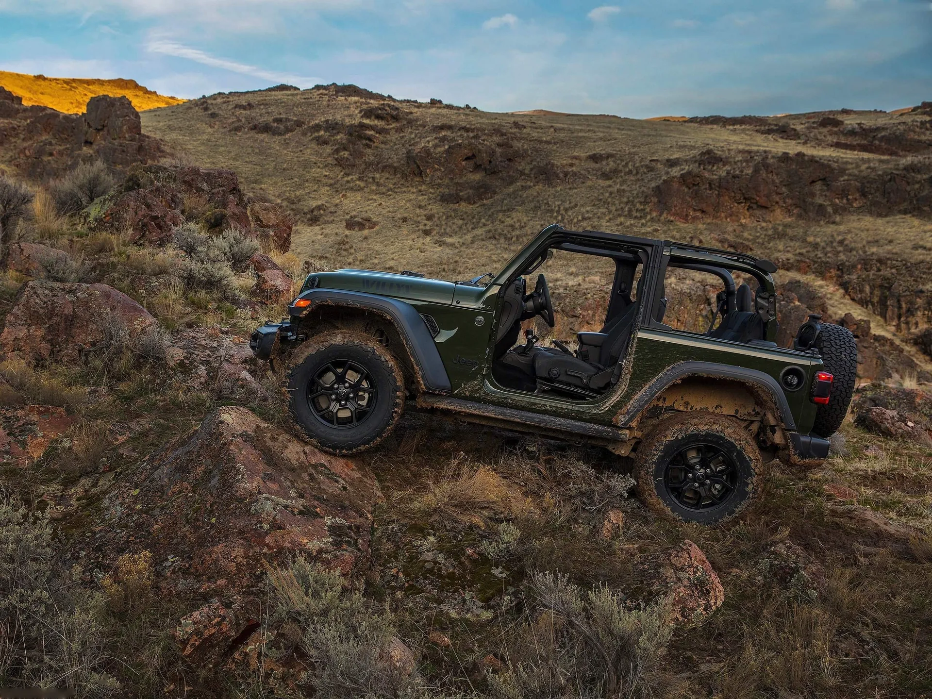 Jeep Wrangler Willys (2024) – boční profil