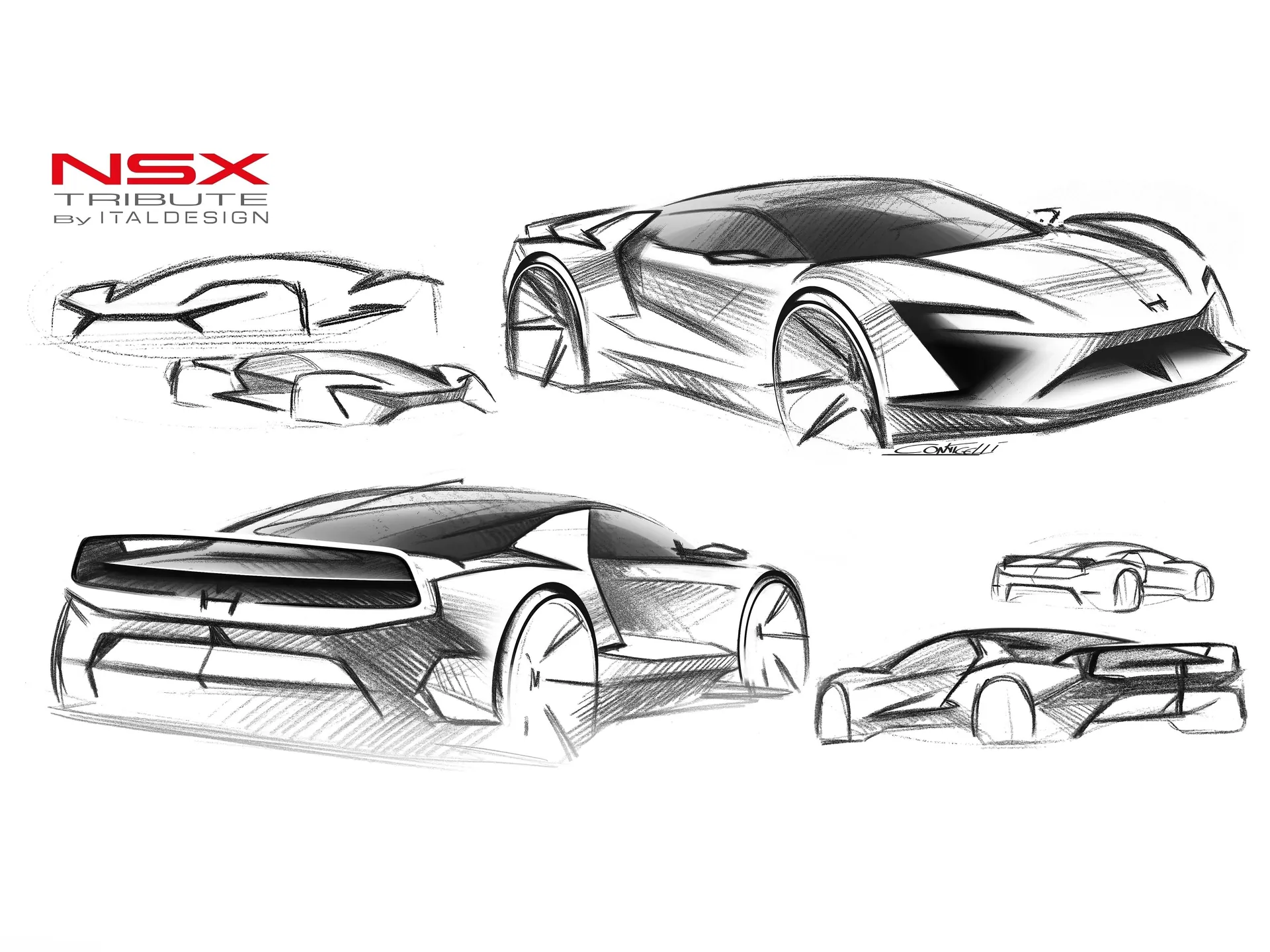 Honda NSX Tribute by Italdesign (2026) – designové skici