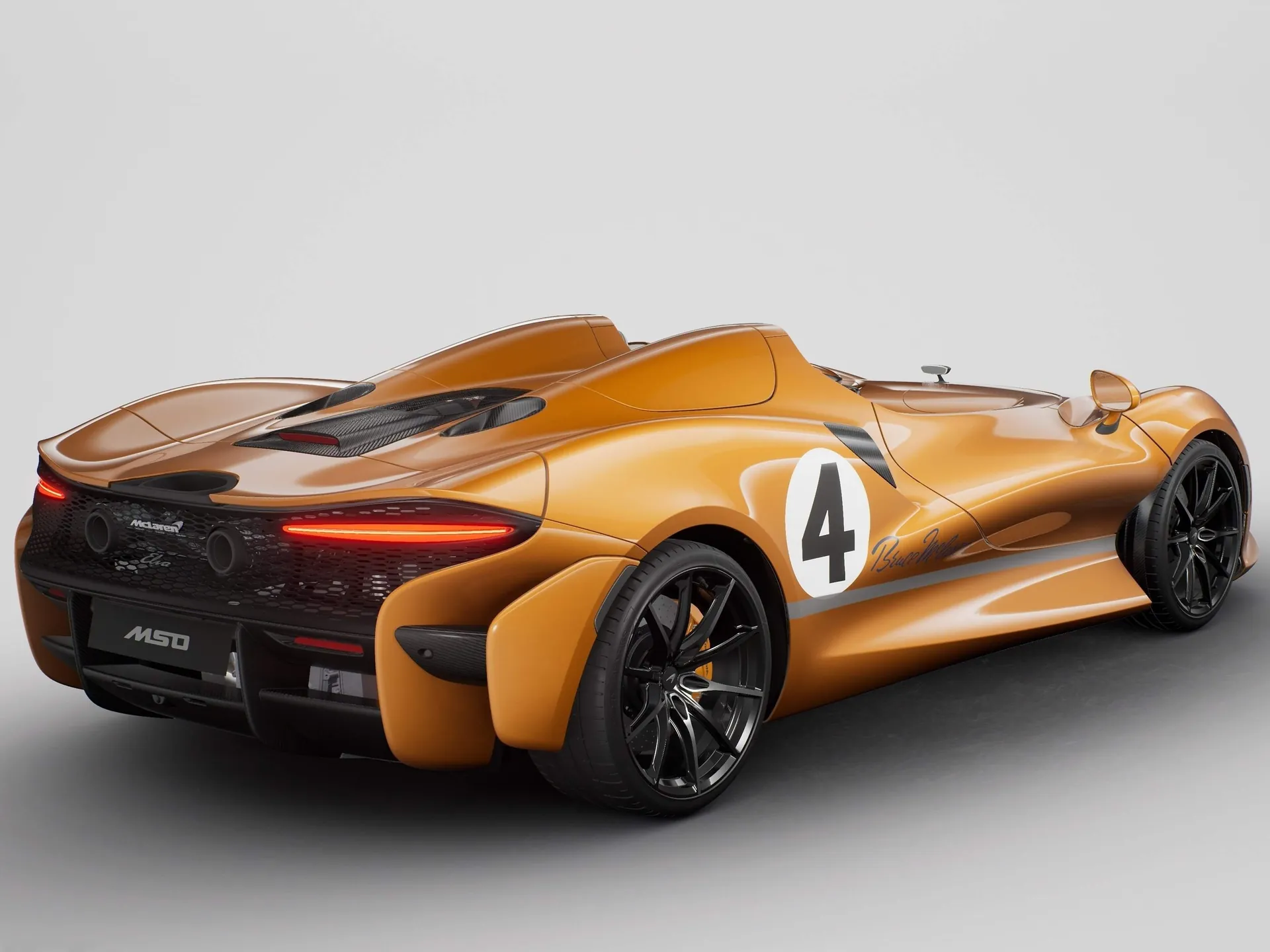 McLaren Elva M6A Theme by MSO (2021) – zadní tříčtvrteční pohled