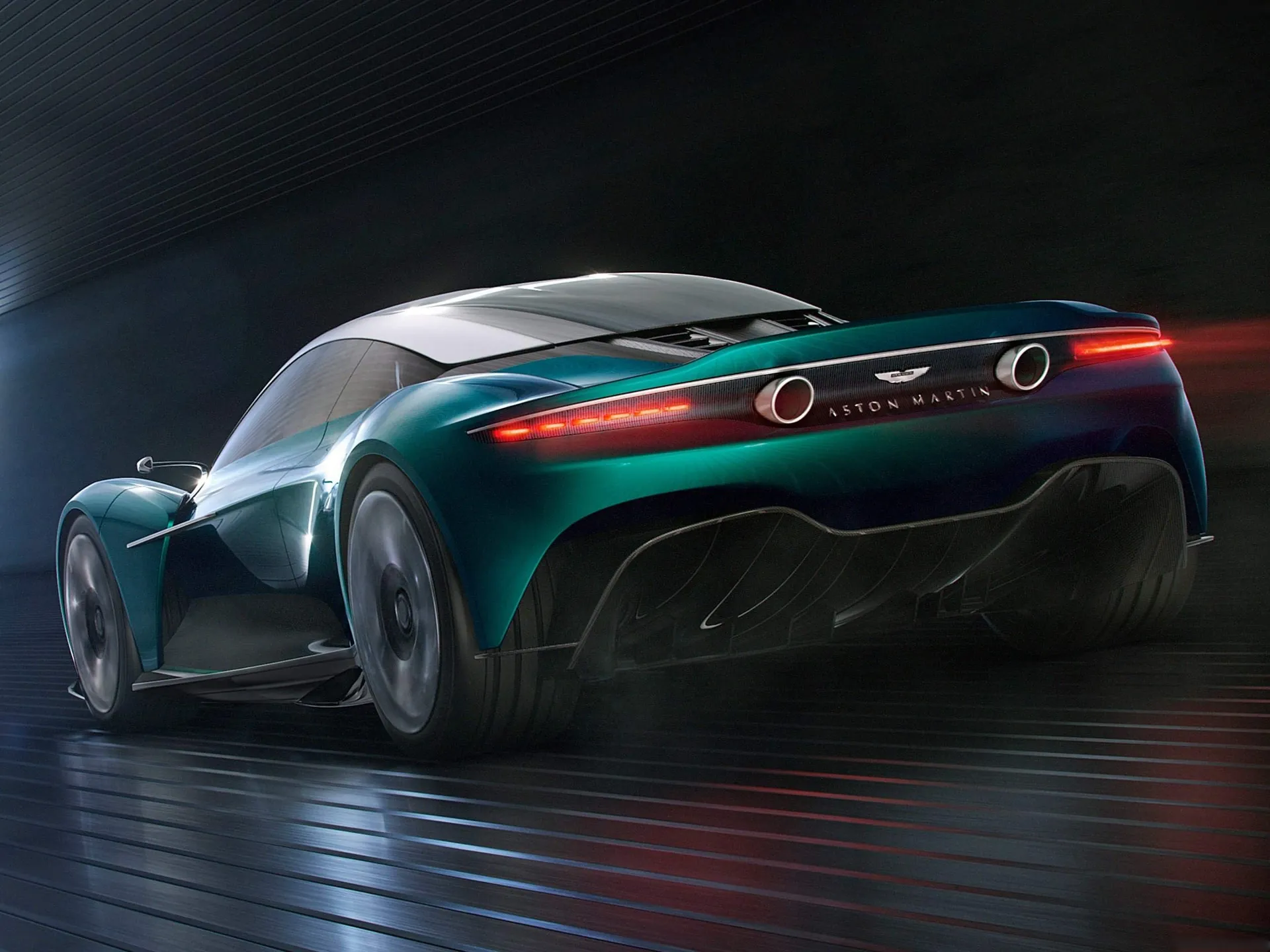 Aston Martin Vanquish Vision Concept (2019) – zadní tříčtvrteční pohled