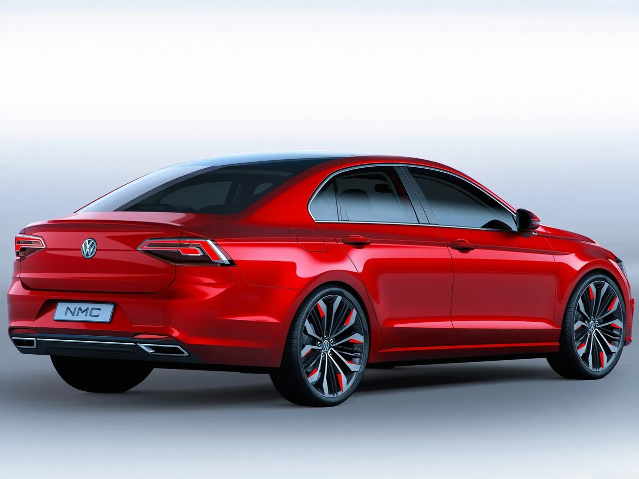 Volkswagen New Midsize Coupe Concept (2014) – zadní tříčtvrteční pohled