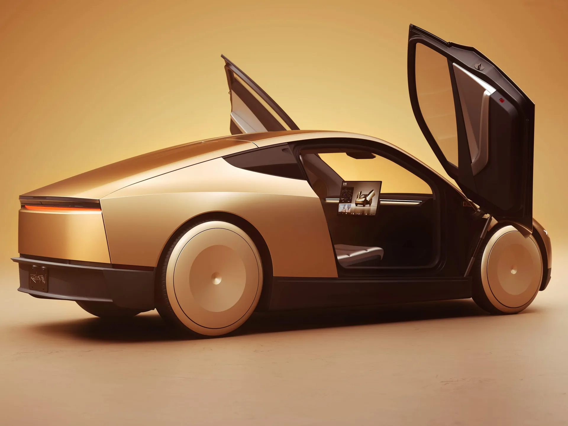 Tesla Robotaxi Concept (2024) – zadní tříčtvrteční pohled