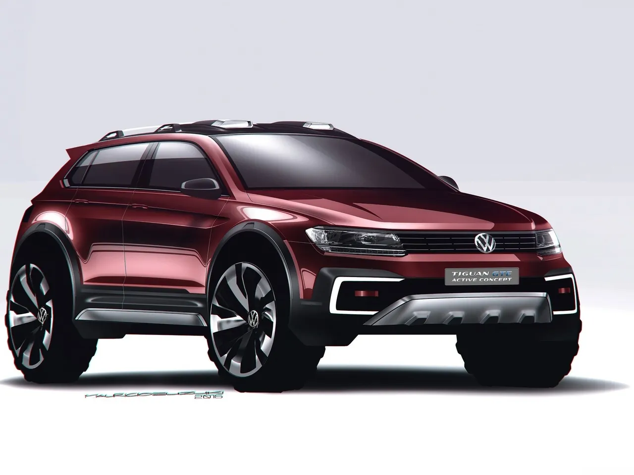 Volkswagen Tiguan GTE Active Concept (2016) – designové skici
