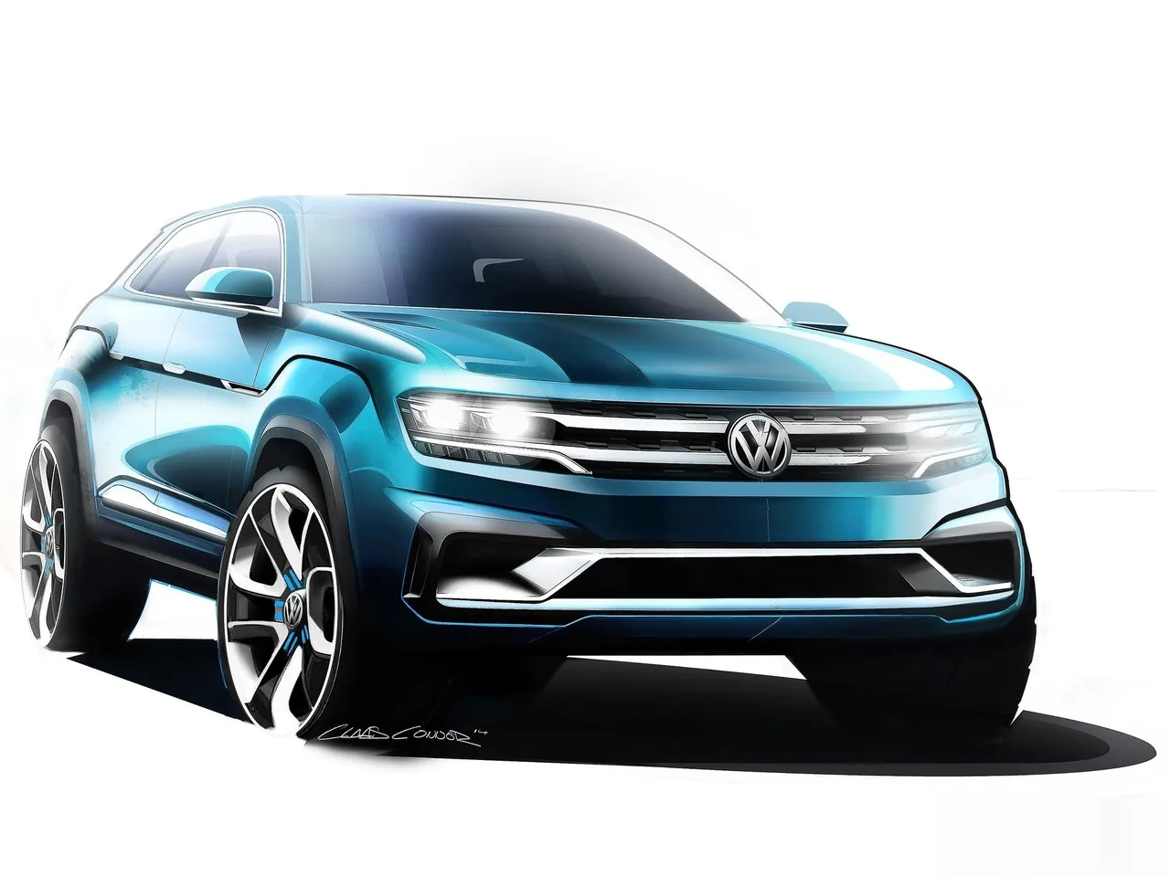 Volkswagen Cross Coupe GTE Concept (2015) – designové skici