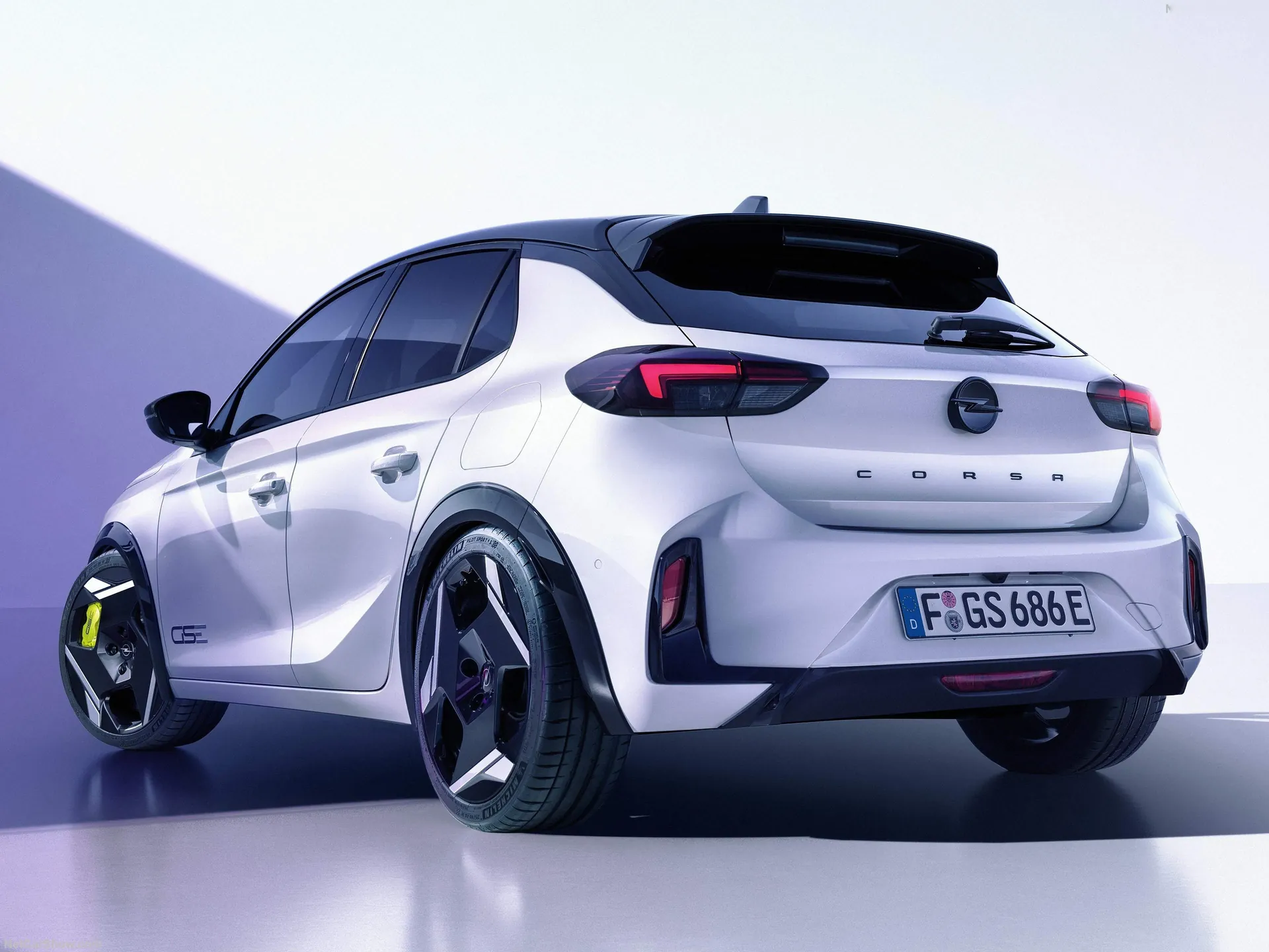 Opel Corsa GSE (2027) – zadní tříčtvrteční pohled