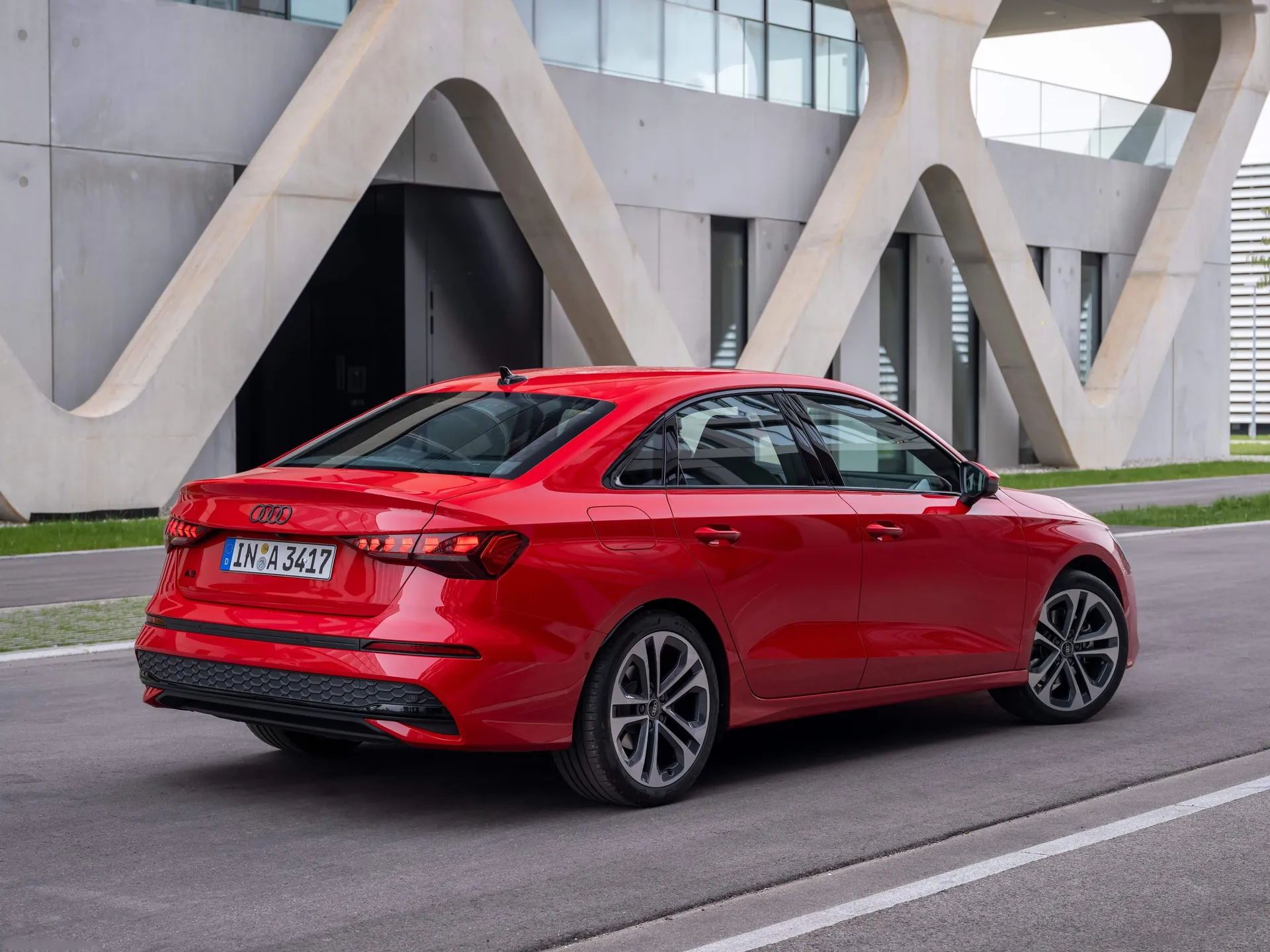 Audi A3 Sedan (2025) – zadní tříčtvrteční pohled