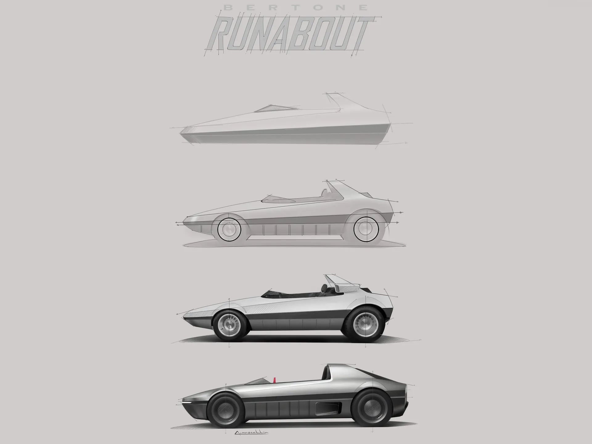 Bertone Runabout (2026) – designové skici