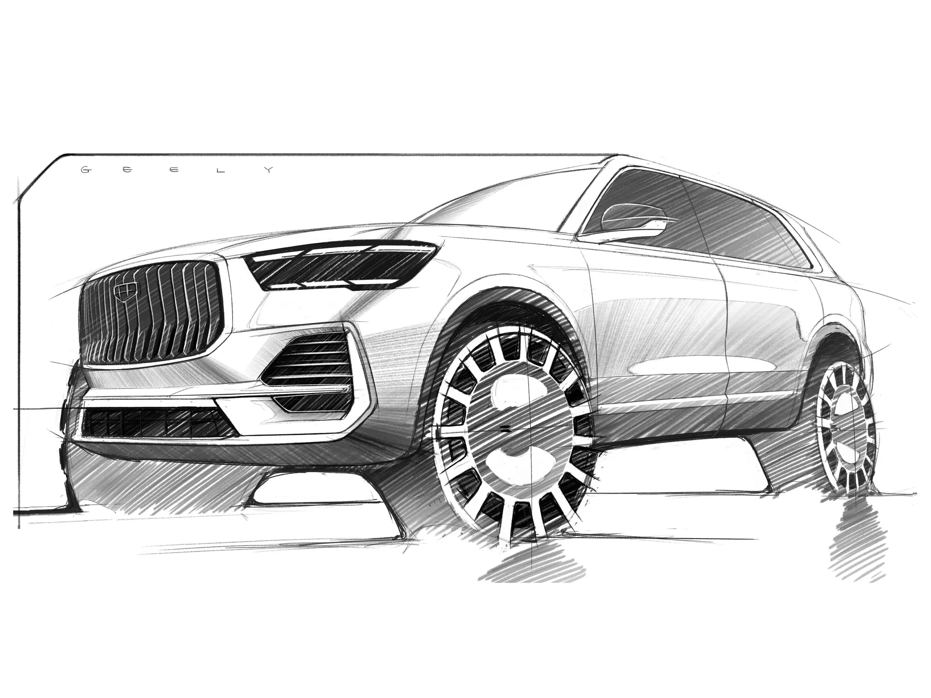 Geely Xingyue L Plus (2027) – designové skici