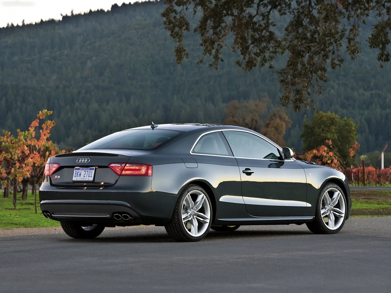Audi S5 (2008) – zadní tříčtvrteční pohled