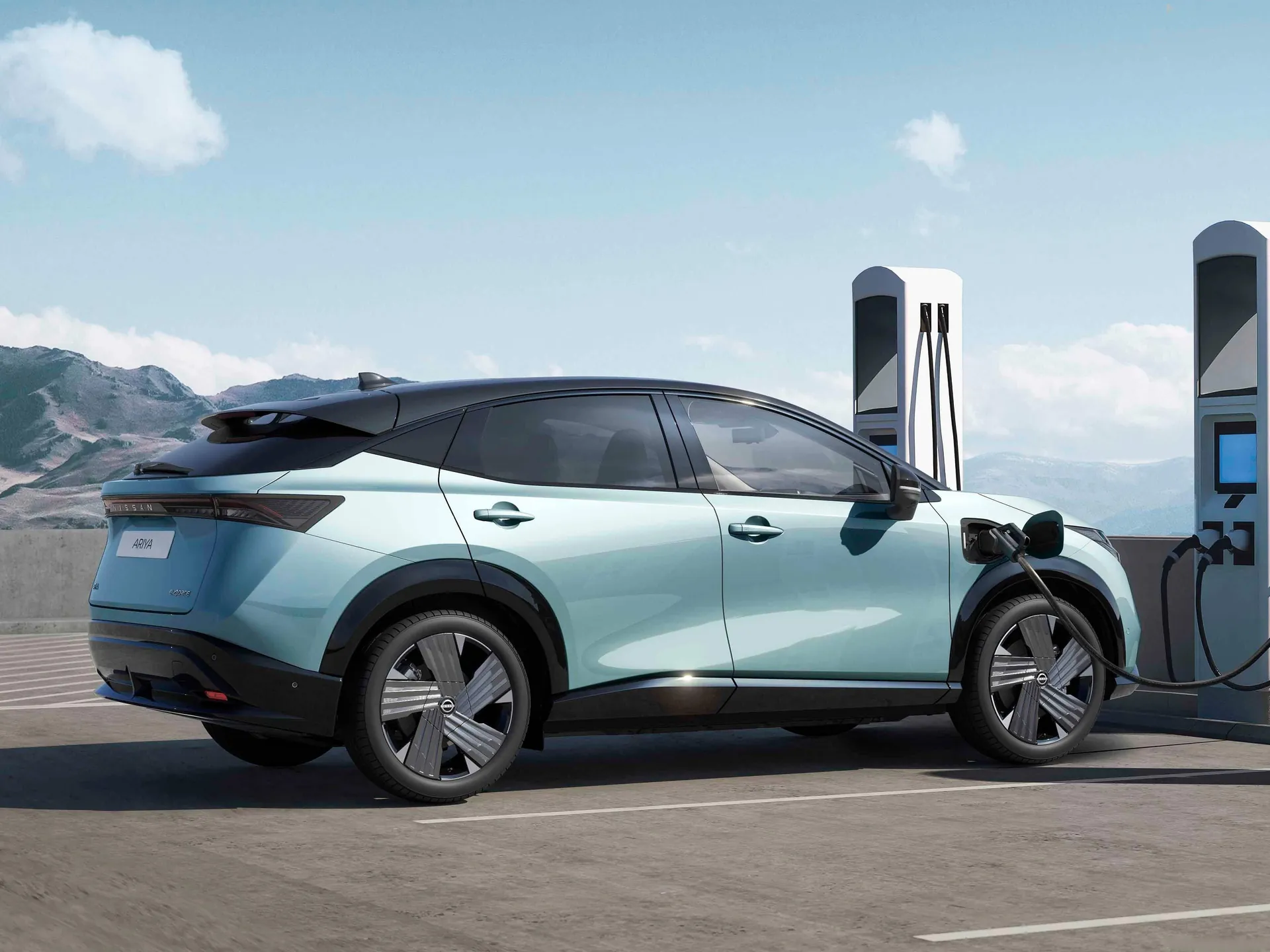 Nissan Ariya (2026) – zadní tříčtvrteční pohled