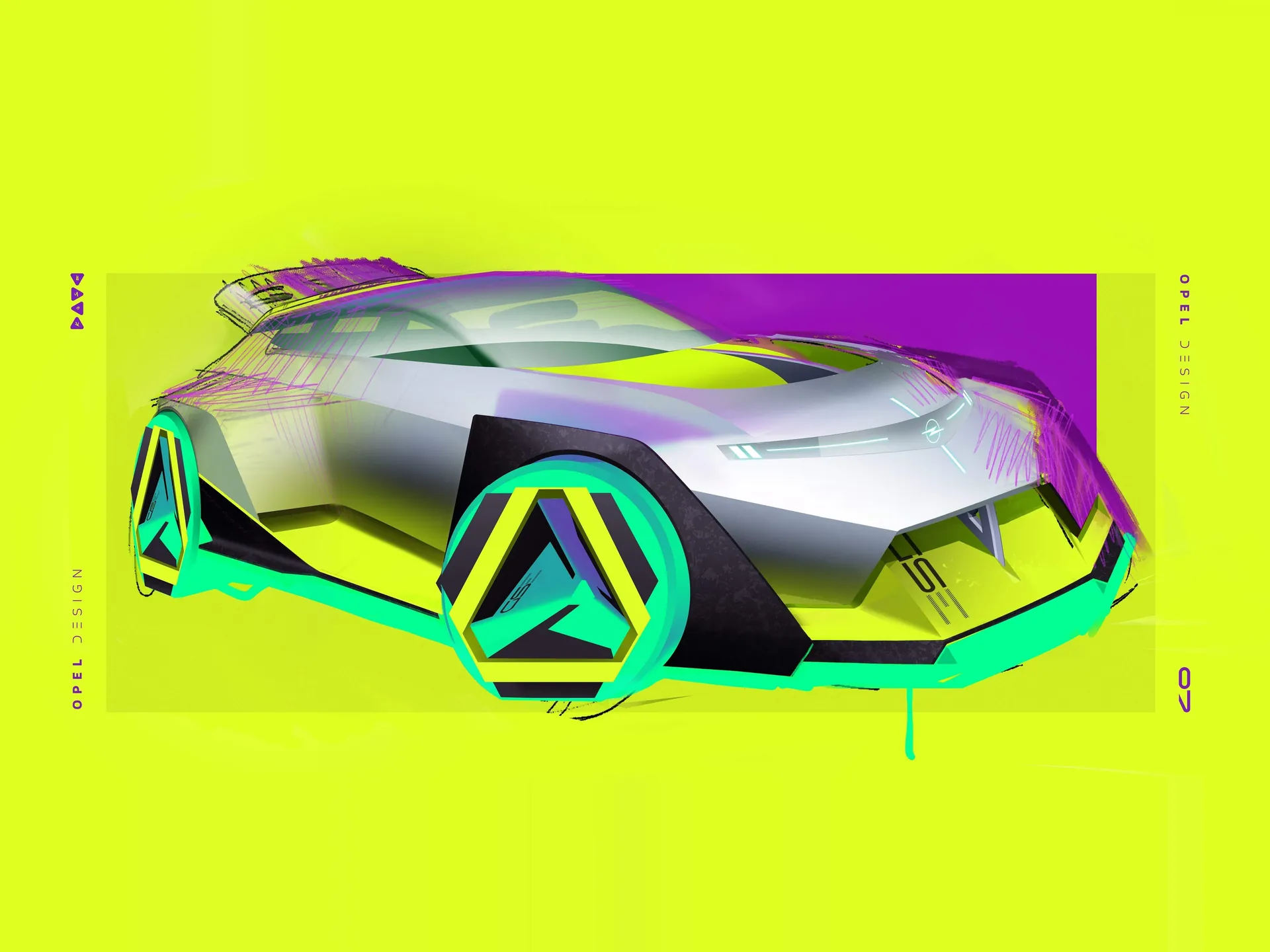 Opel Corsa GSE VGT Concept (2025) – designové skici