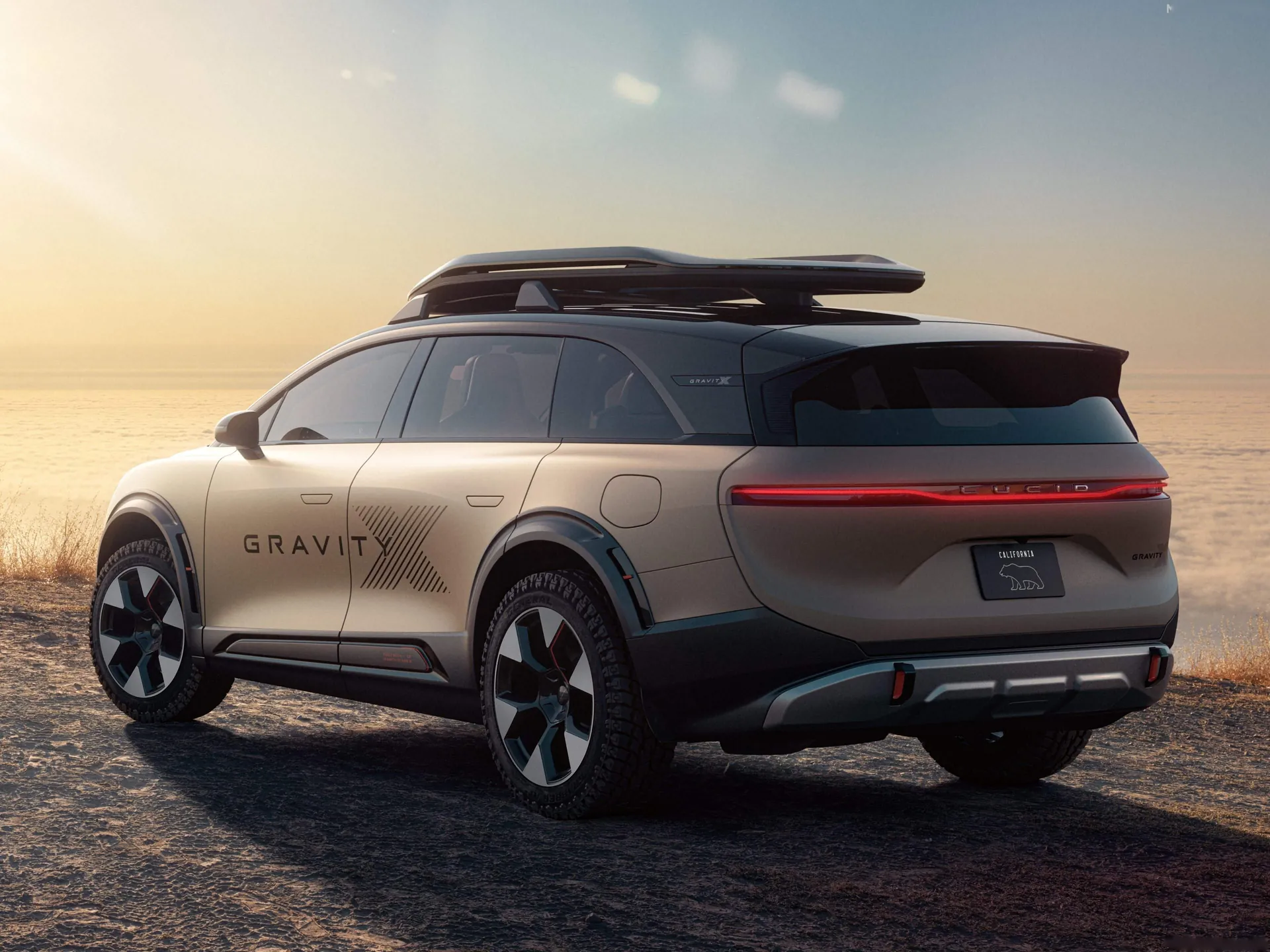 Lucid Gravity X Concept (2025) – zadní tříčtvrteční pohled