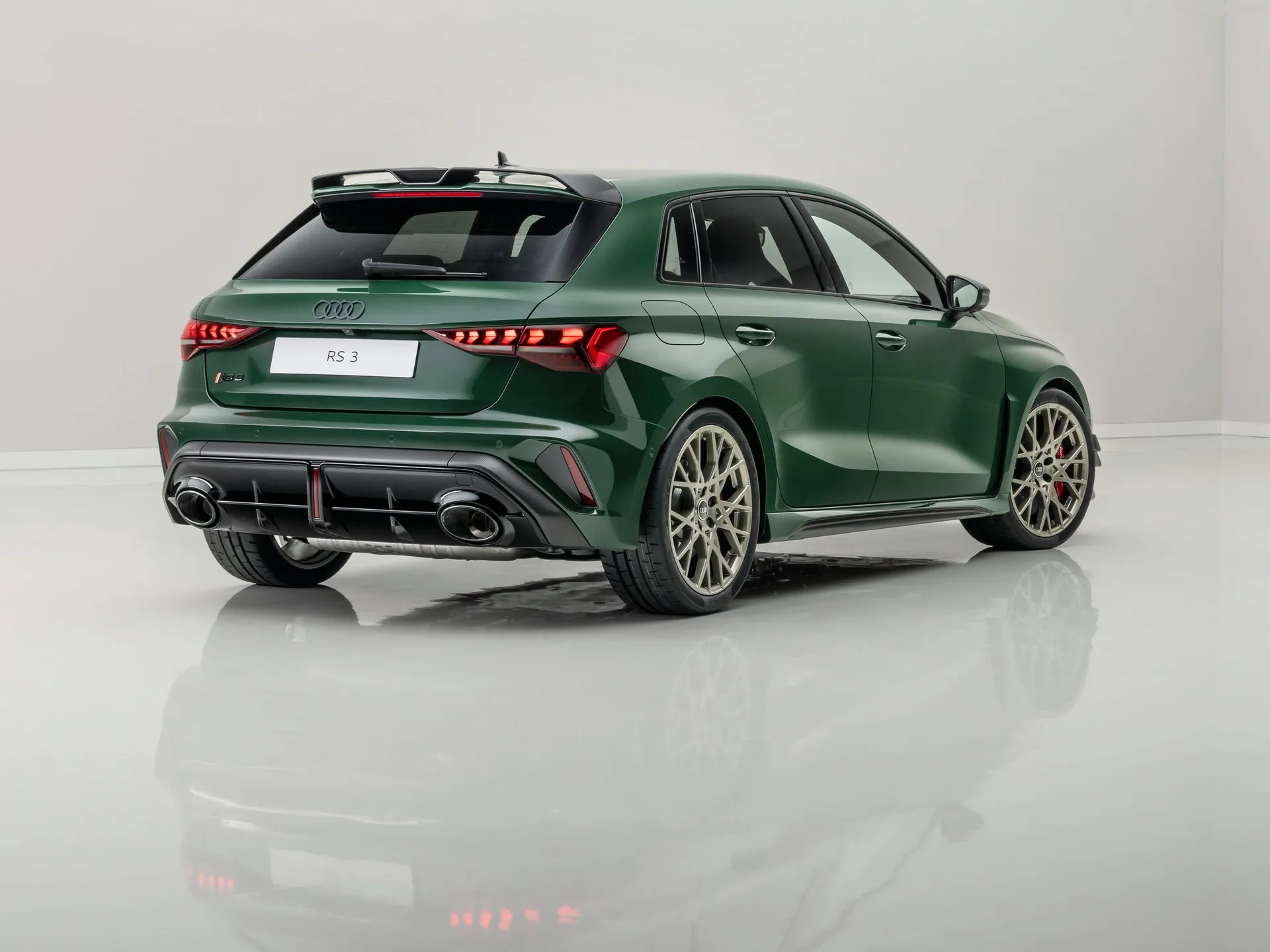Audi RS3 Sportback competition limited (2026) – zadní tříčtvrteční pohled
