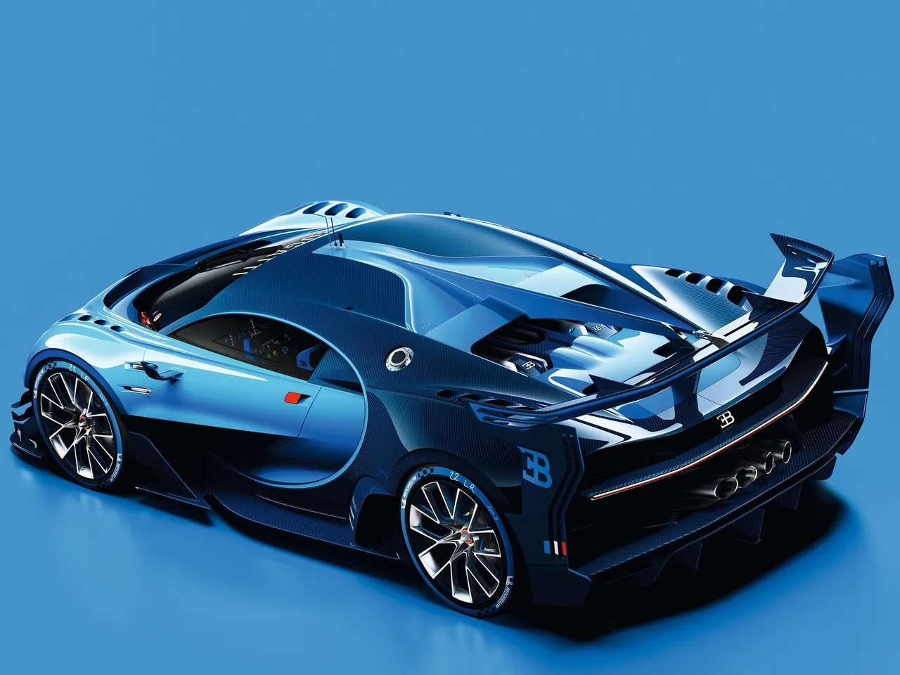 Bugatti Vision Gran Turismo Concept (2015) – zadní tříčtvrteční pohled