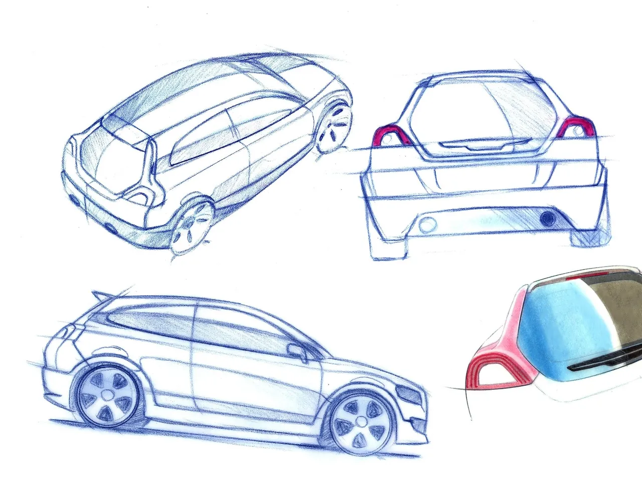 Volvo C30 (2007) – designové skici