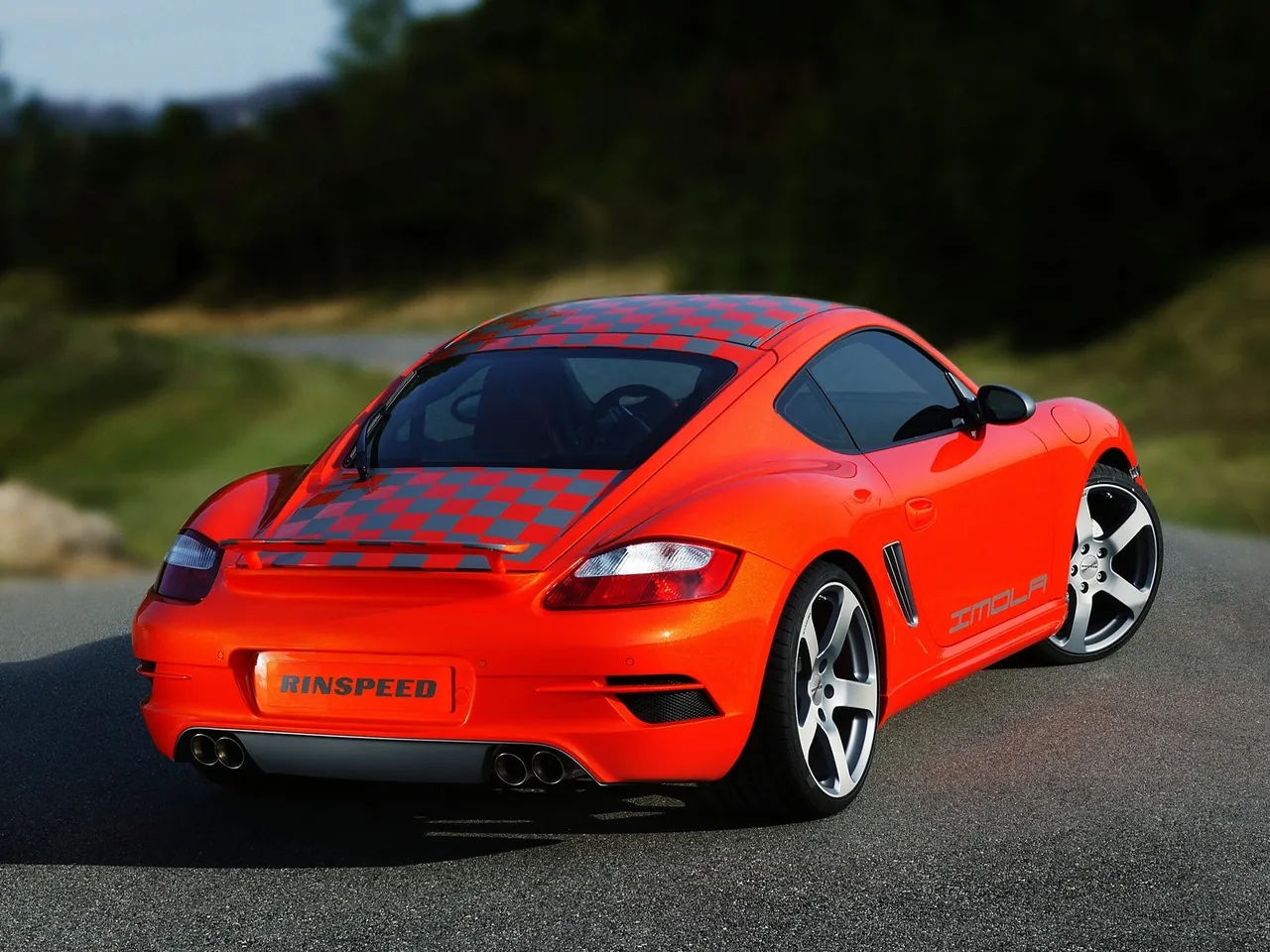 Rinspeed Porsche Imola Cayman 987 (2006) – zadní tříčtvrteční pohled