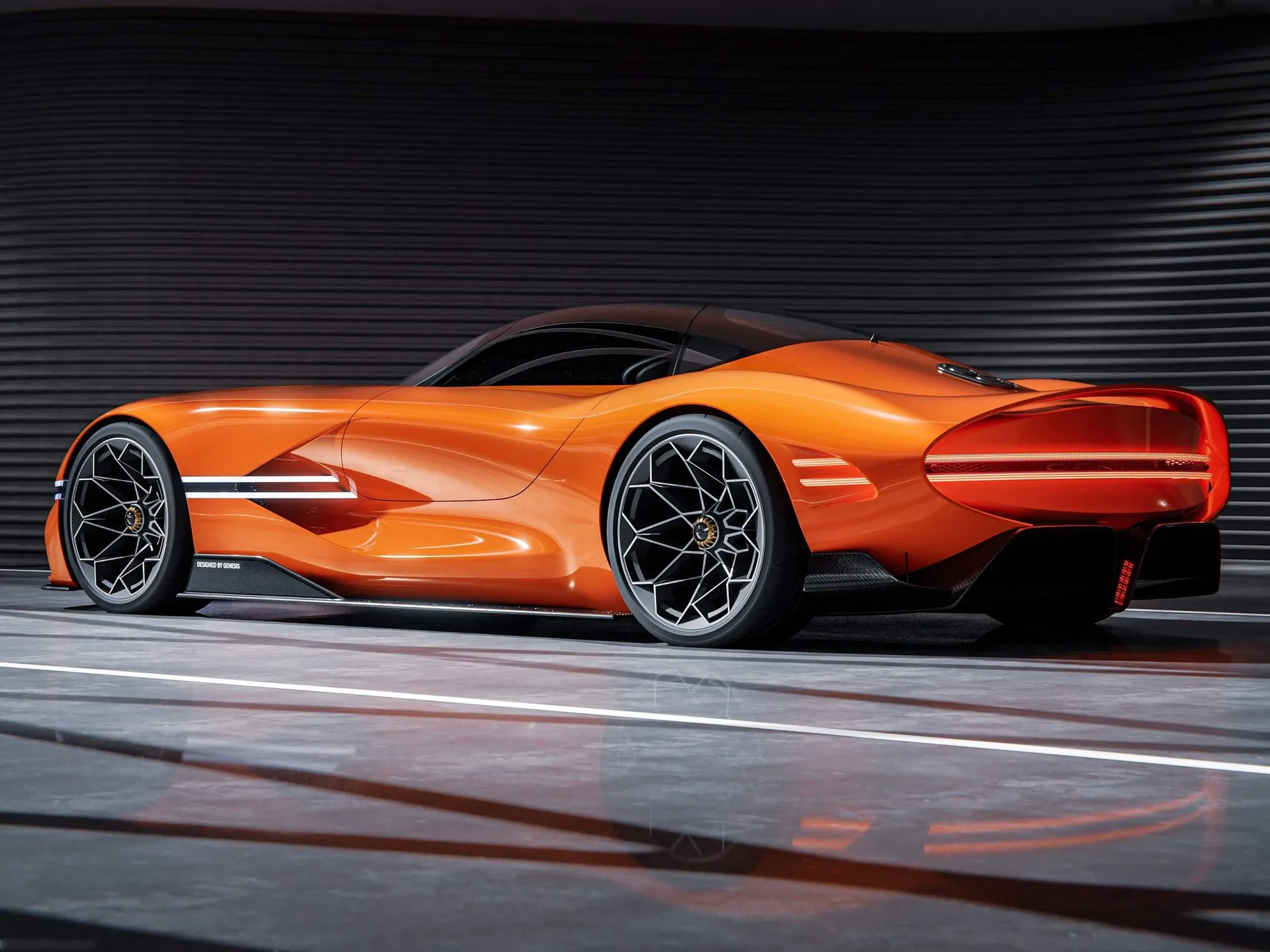 Genesis X Gran Berlinetta VGT Concept (2023) – zadní tříčtvrteční pohled