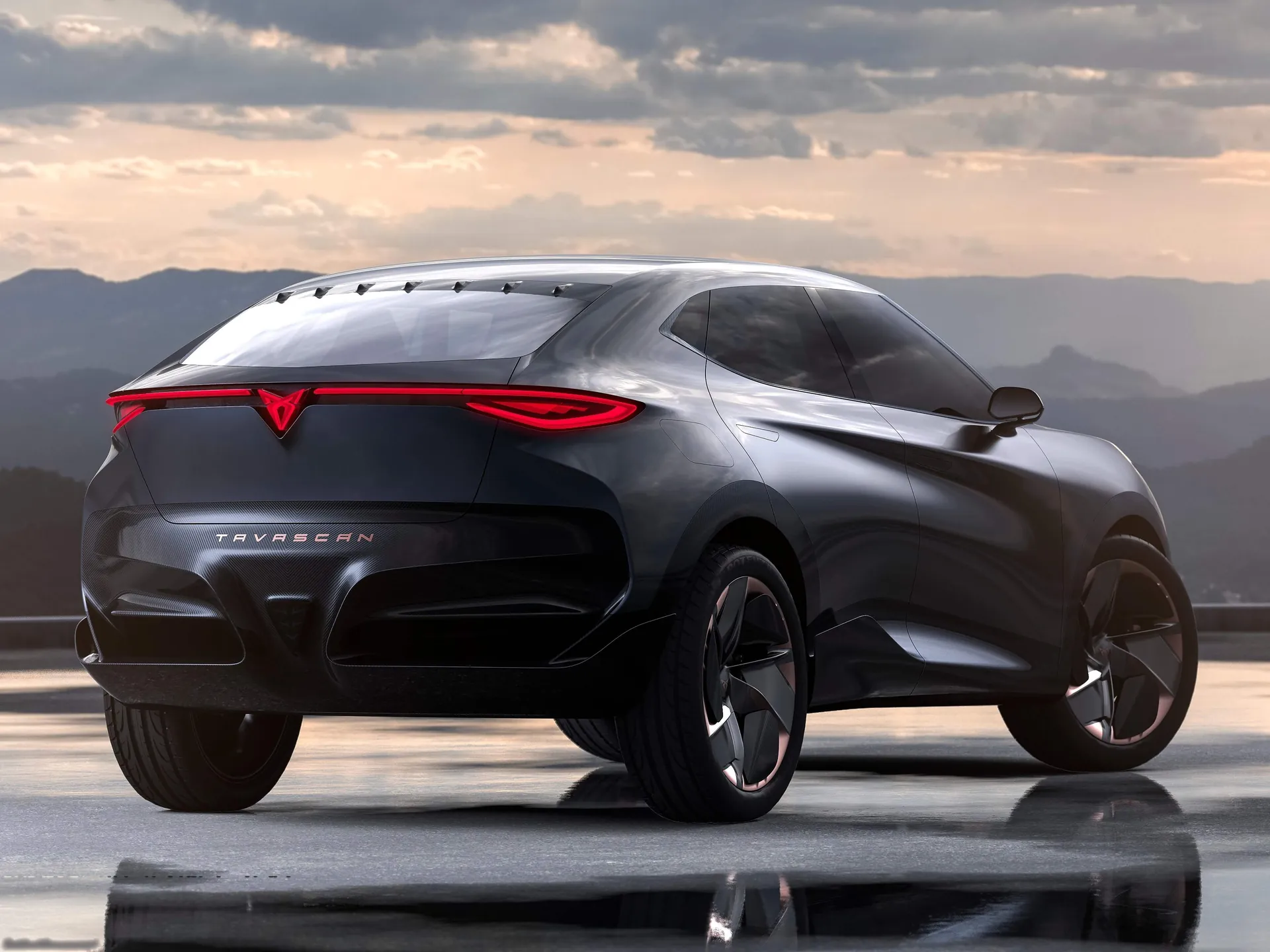 Cupra Tavascan Concept (2019) – zadní tříčtvrteční pohled