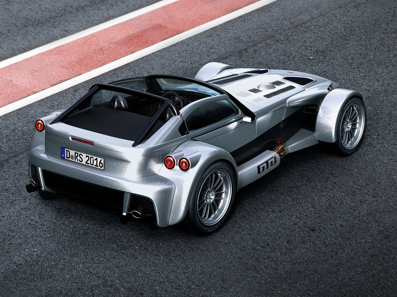 Donkervoort D8 GTO-RS (2017) – zadní tříčtvrteční pohled