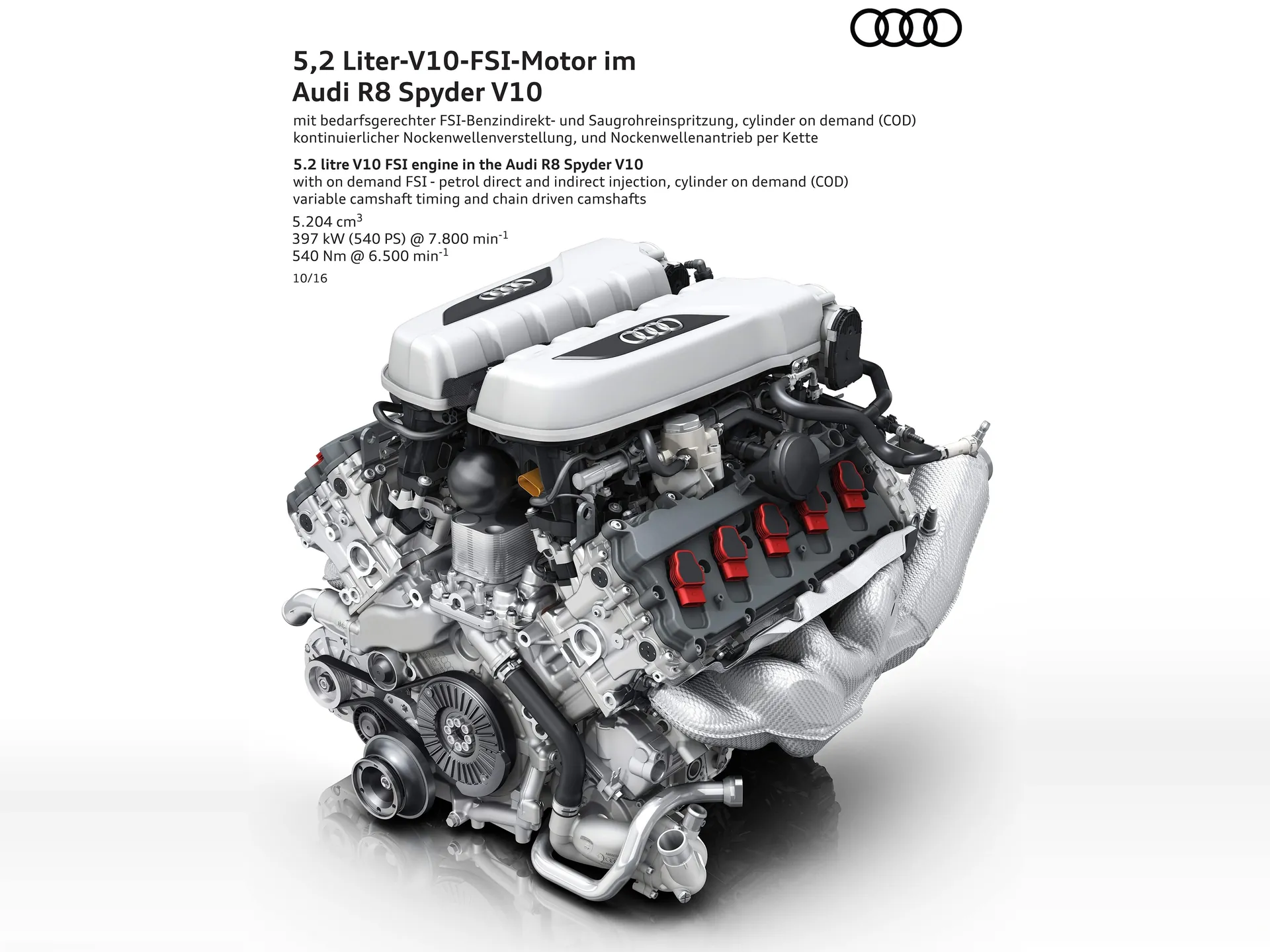 Audi R8 Spyder V10 (2017) – motor