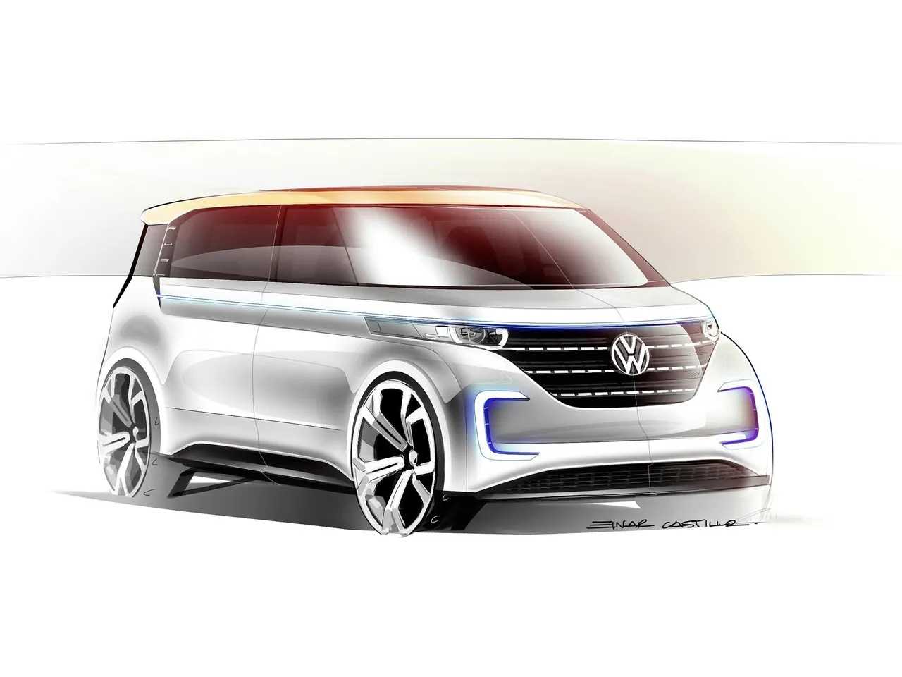 Volkswagen Budd-e Concept (2016) – designové skici
