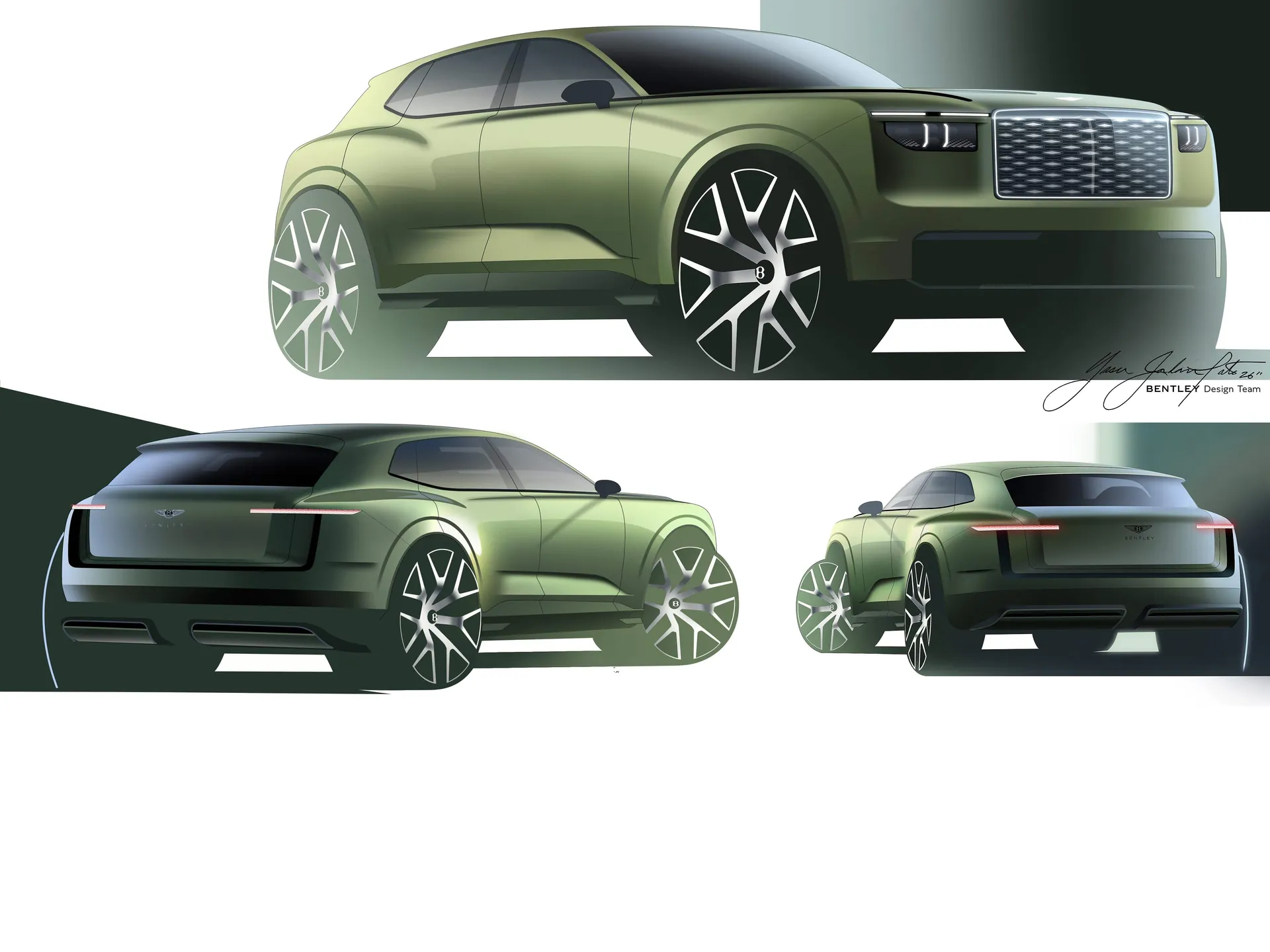 Bentley Torcal (2028) – designové skici