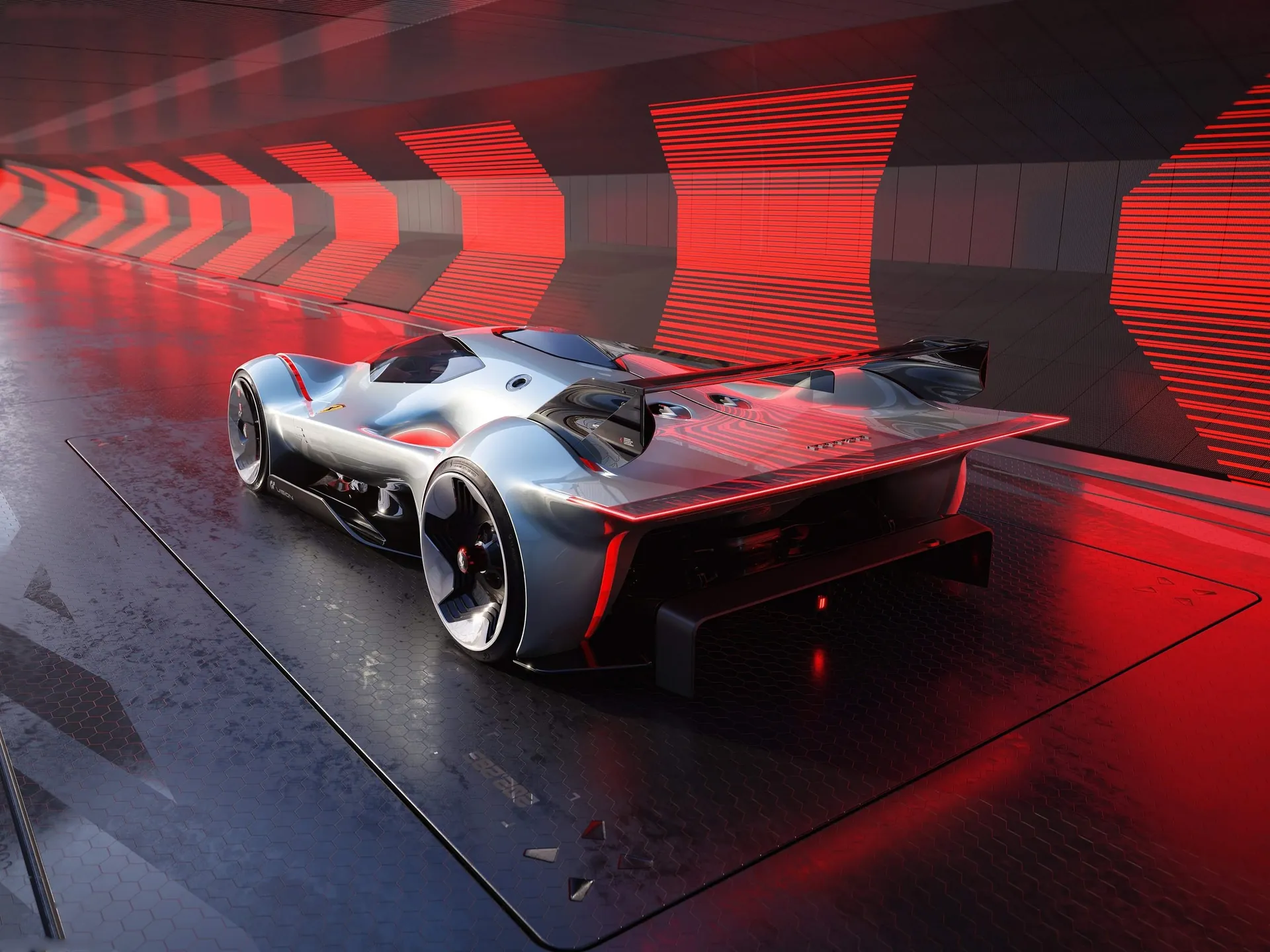 Ferrari Vision Gran Turismo Concept (2022) – zadní tříčtvrteční pohled