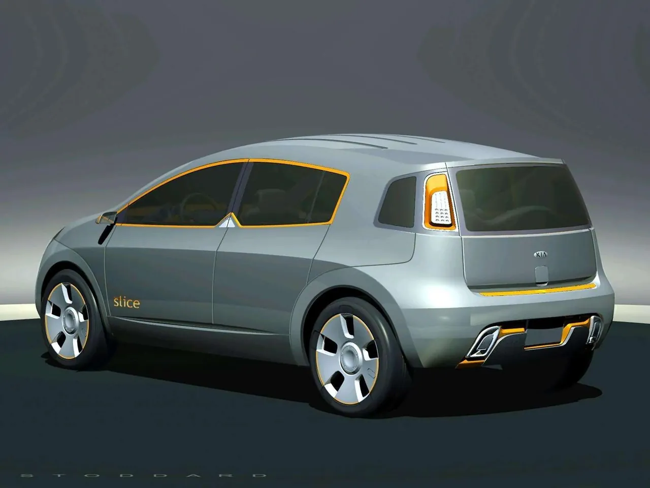 Kia KCD1 Slice Concept (2003) – zadní tříčtvrteční pohled