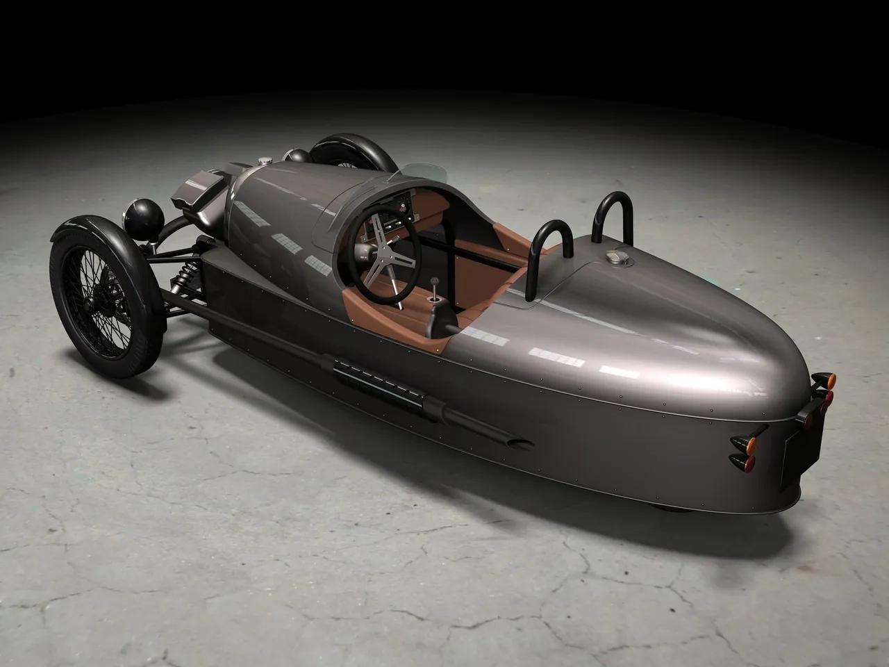 Morgan 3 Wheeler (2012) – zadní tříčtvrteční pohled