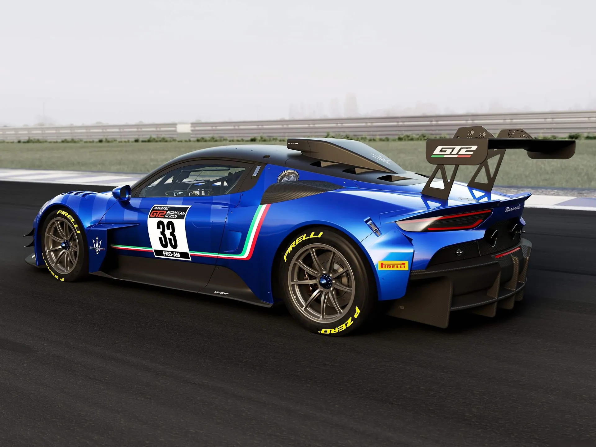 Maserati GT2 Racecar (2023) – zadní tříčtvrteční pohled