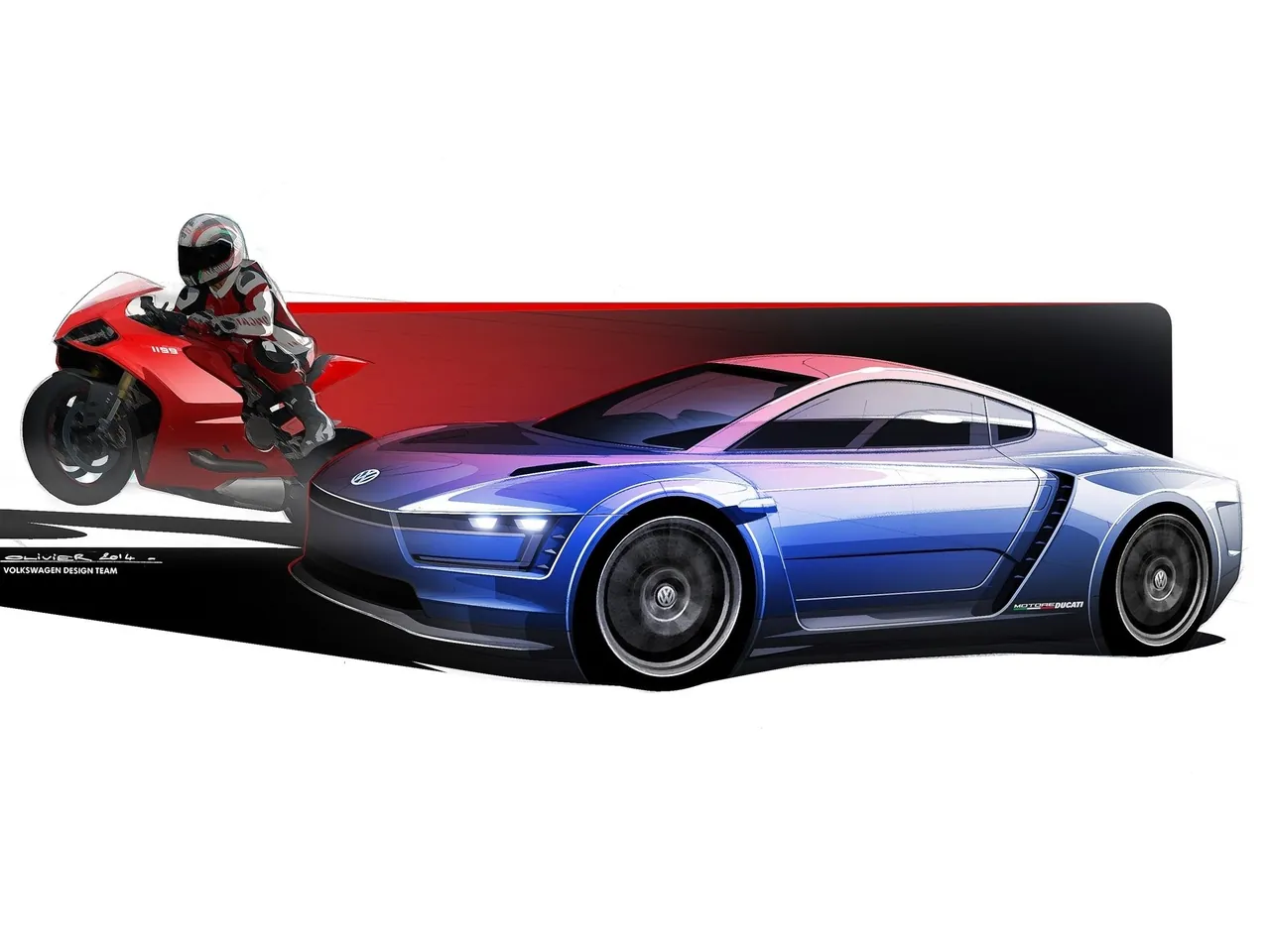 Volkswagen XL Sport Concept (2014) – designové skici