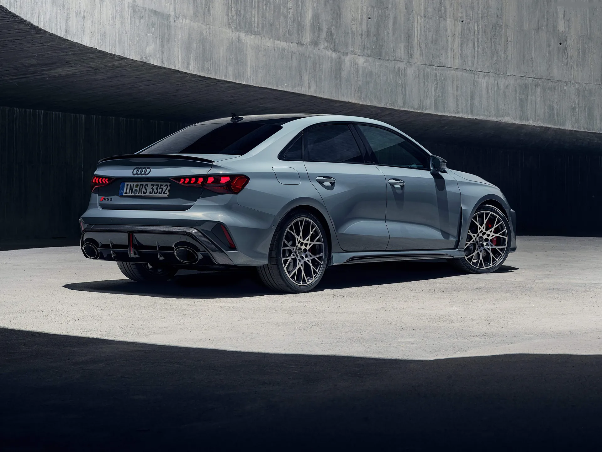 Audi RS3 Sedan (2025) – zadní tříčtvrteční pohled